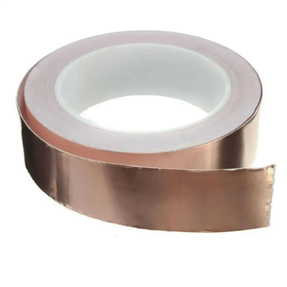 

20 Meters Single Side Conductive Copper Foil Tape Strip Adhesive EMI Shielding Heat Resist Tape 5mm 10mm 20mm