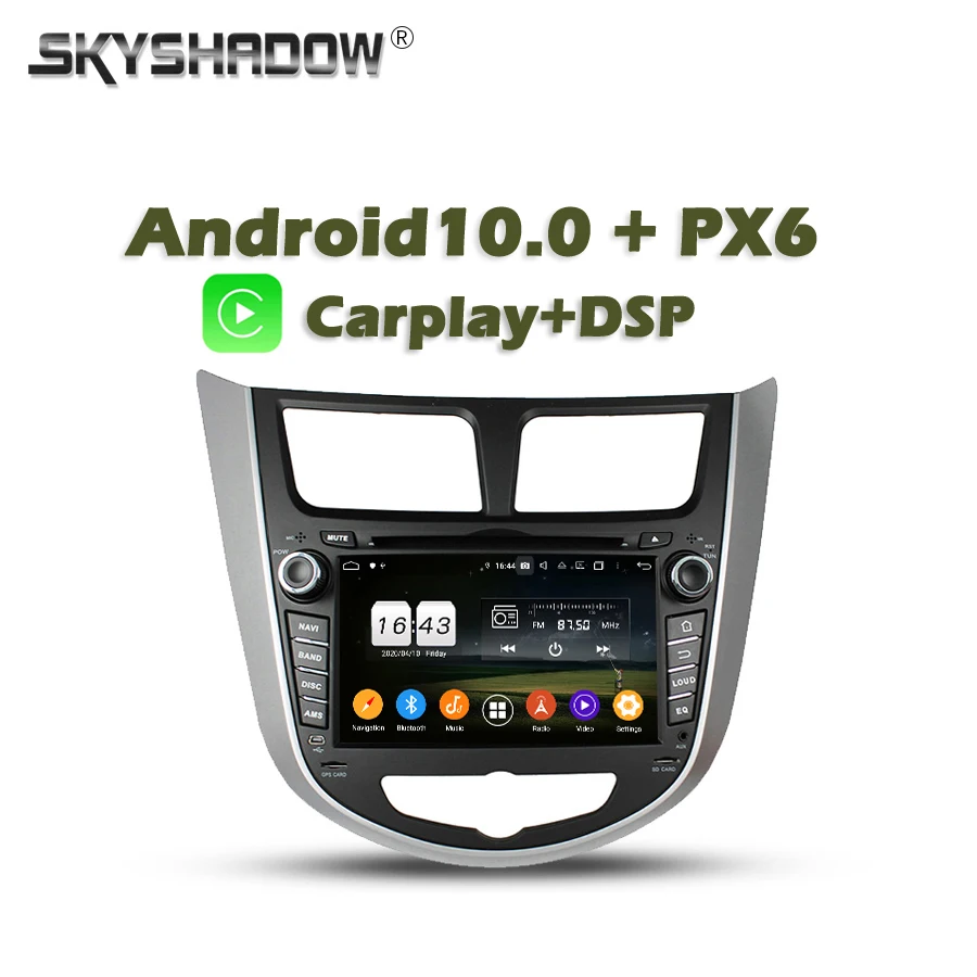 Автомобильный беспроводной DVD плеер Carplay PX6 Android 10 4 Гб + 128 ГБ GPS РАДИО WIFI Bluetooth для
