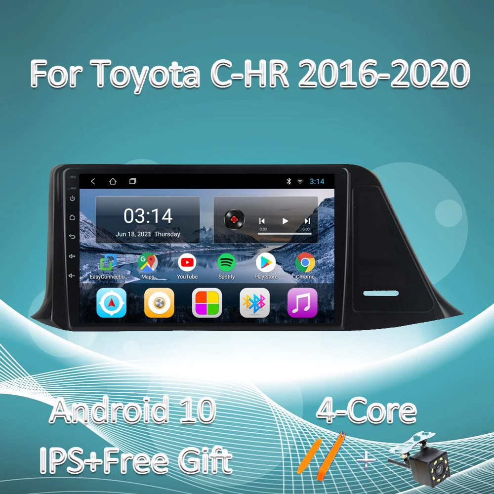 WIFI 2GB+32GB Car Radio Autoradio Tape Recorder For Toyota C-HR CHR 2016 -2020 Multimedia Video Player Navigation GPS Android 10