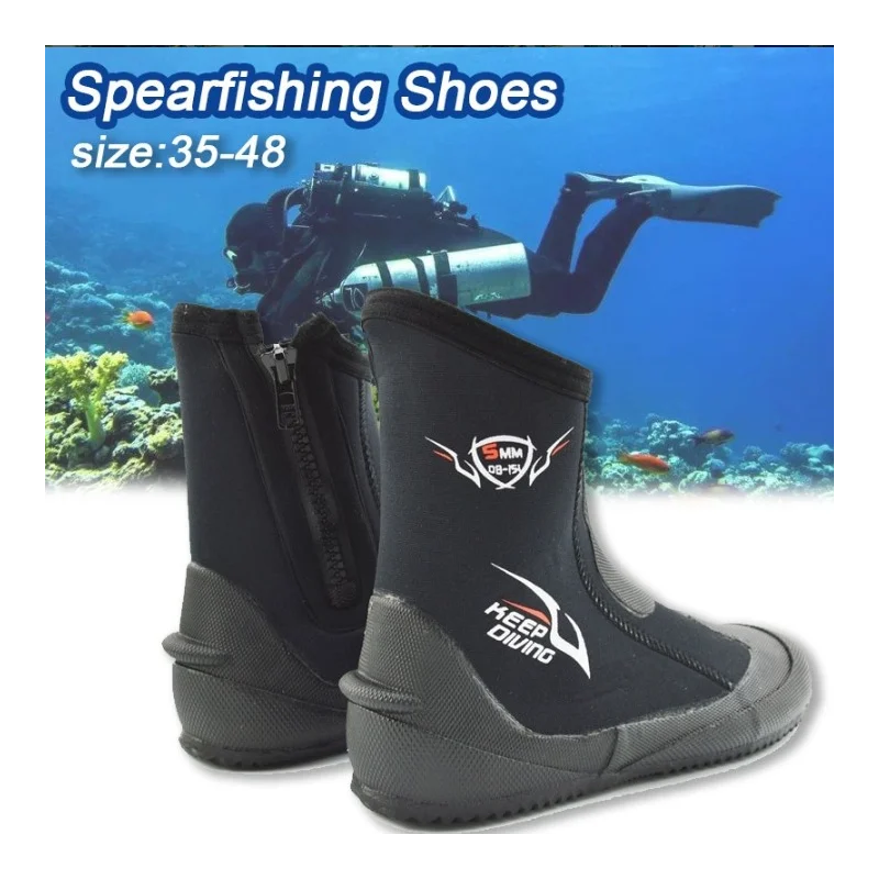 

Professional 5MM Neoprene Diving Shoes Adult High-top Vulcanized Boots Diving Surfing Drifting Sea Fishing Non-slip Shoes -40