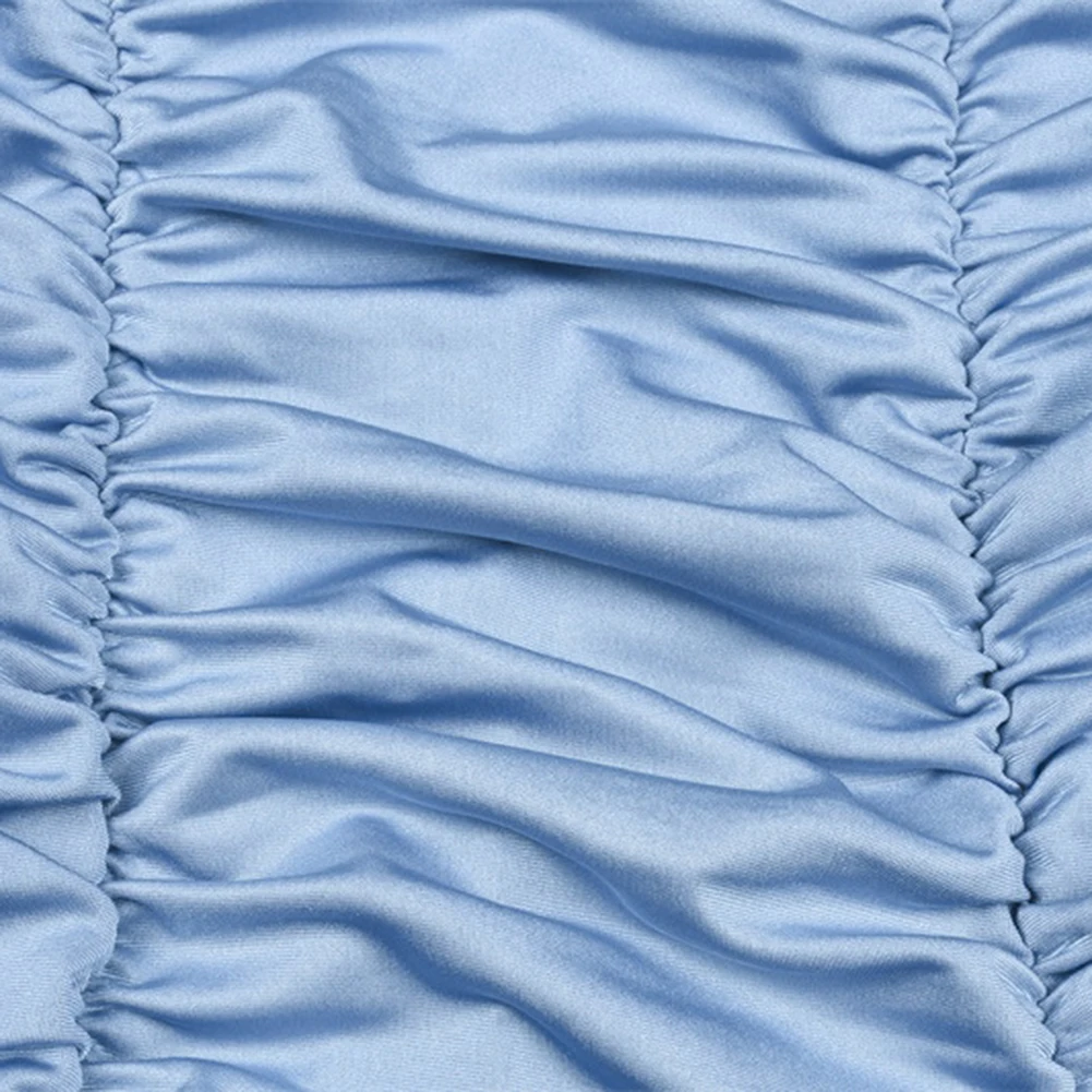 Женское платье с длинным рукавом и высоким воротом однотонное ДРАПИРОВАННОЕ