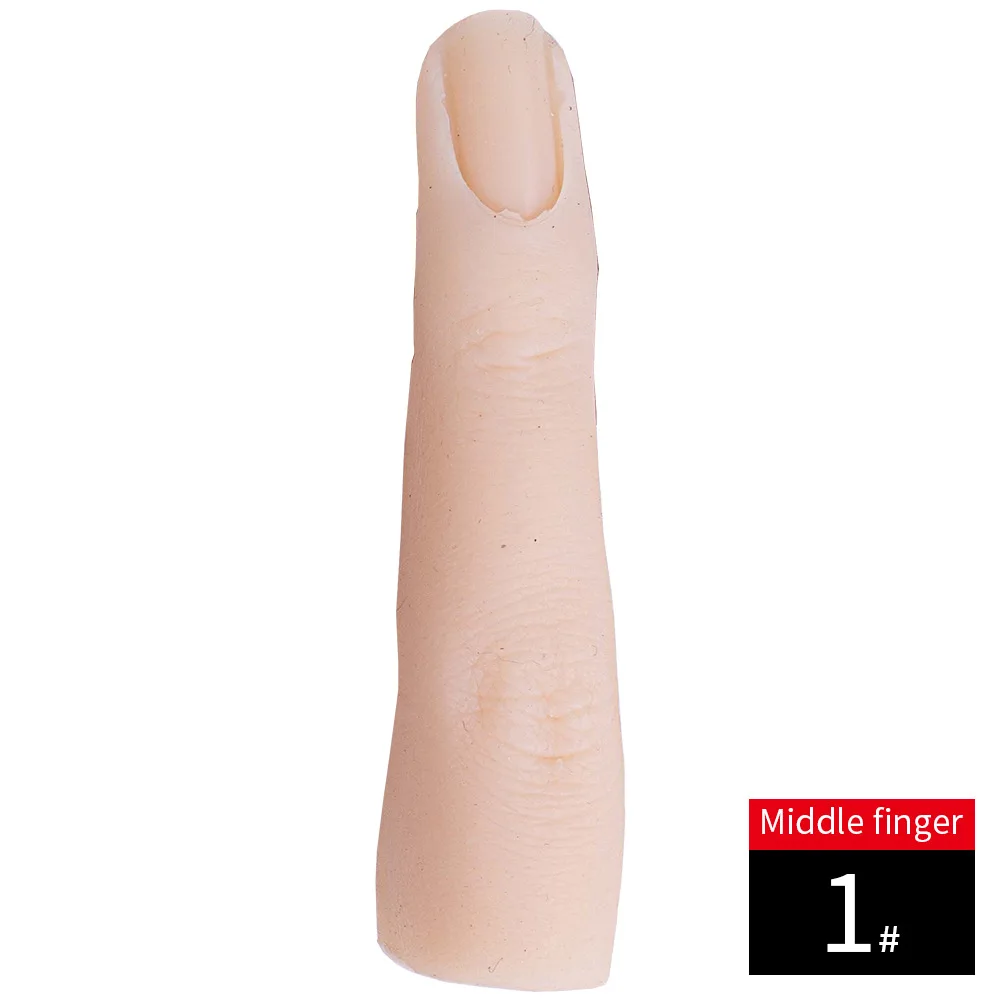 

Silica manicure practice hand model with joint and flexible matching nail piece practice prosthetic hand model silicone fingers