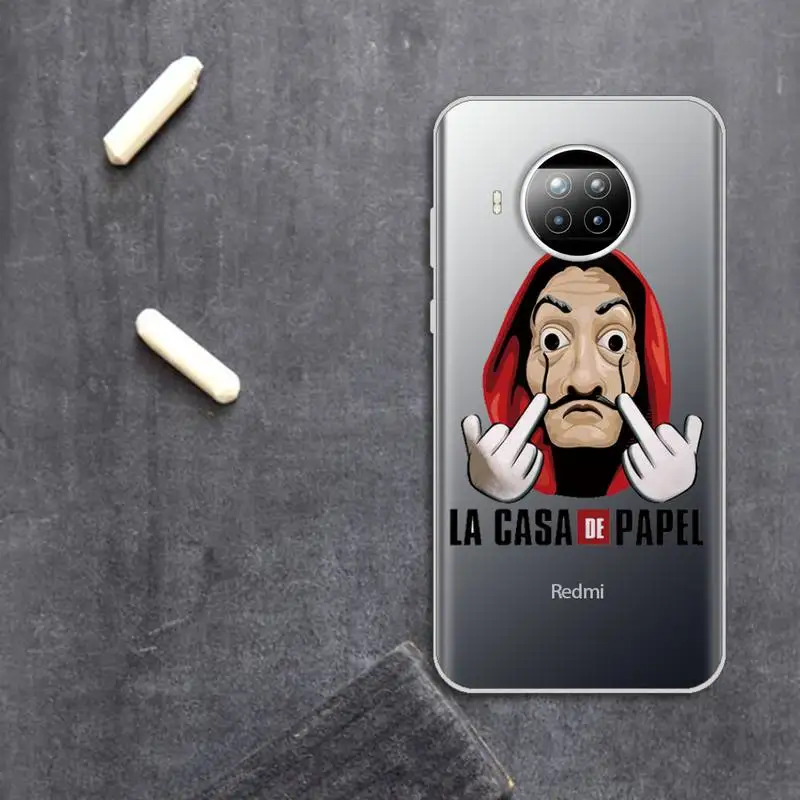 

La Casa De Papel Money Heist Tees TV show Phone Case Transparent for Xiaomi Redmi note 10 t 8 9 pro lite 11 luxury coque funda
