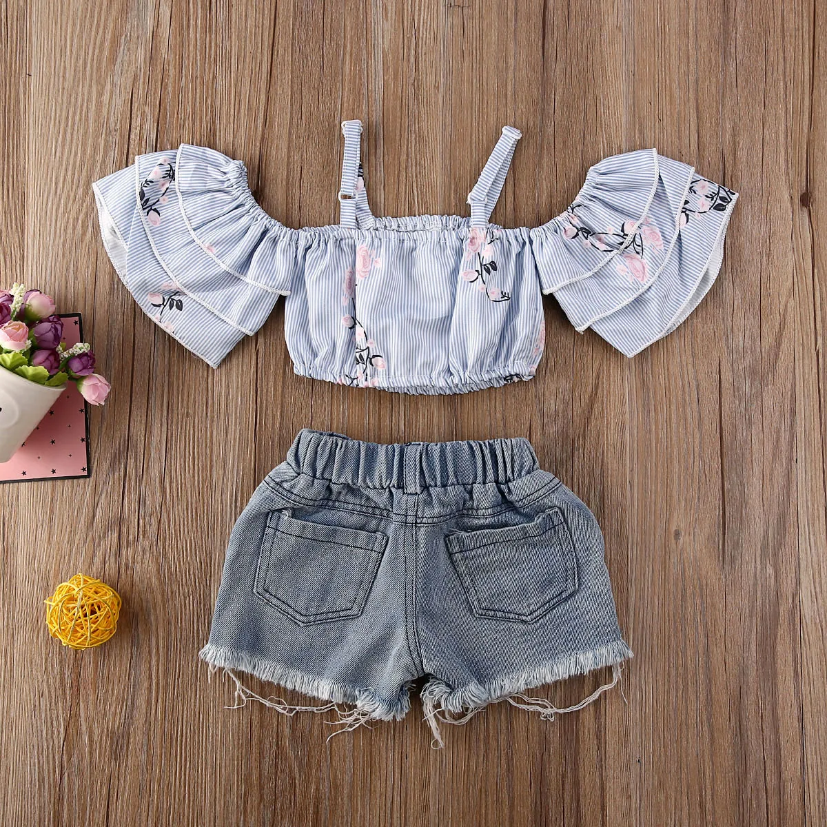 2021 Летнее Детское платье для маленьких девочек с кружевным гофрированным