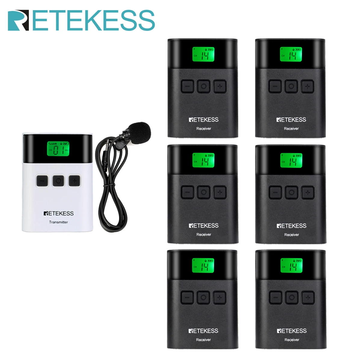 Беспроводная система туристического гида RETEKESS TT122 1 передатчик + 6 приемников для