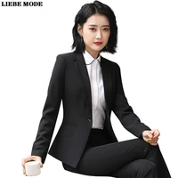 ladies black navy blue burgundy suit 2 or 3 piece formal set pants and blazer women business office suits fashion work outfit