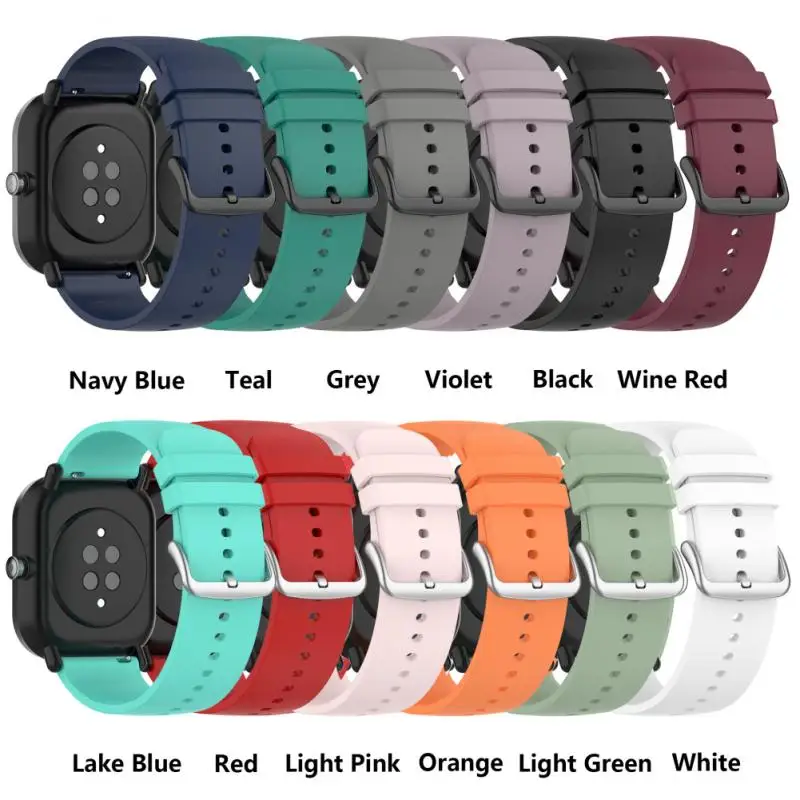 

Ремешок для часов Amazfit Bip S 20 мм, силиконовый браслет для Xiaomi Huami Amazfit GTS/Bip Lite/Bip 1S/Bip /GTR 42 мм