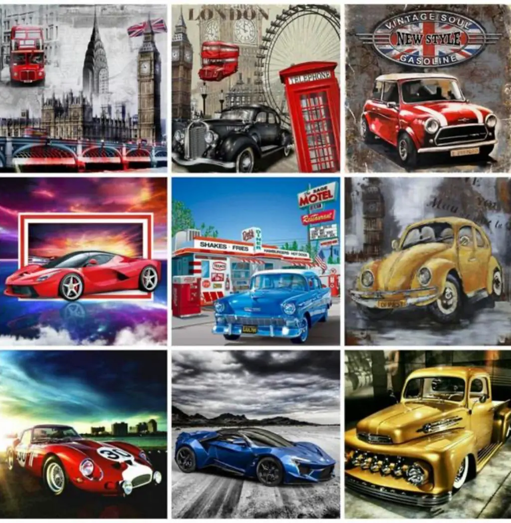 

NEW DIY 5D Diamond Painting Vintage Car Series Cross-stitch Kit Full Diamond Embroidered Mosaic Rhinestone Art Home Decor Gift