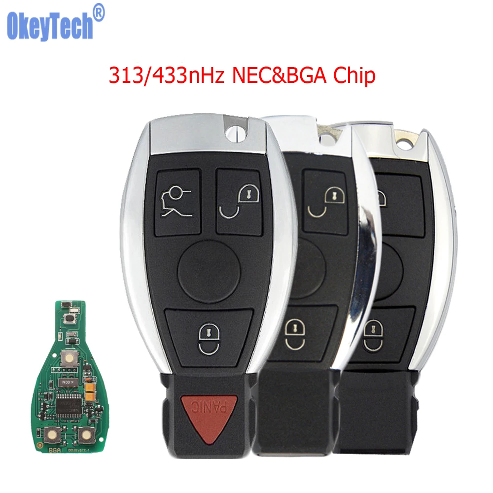OkeyTech 2 3 кнопки умный дистанционный складной Автомобильный ключ для Mercedes Benz 2000 + NEC