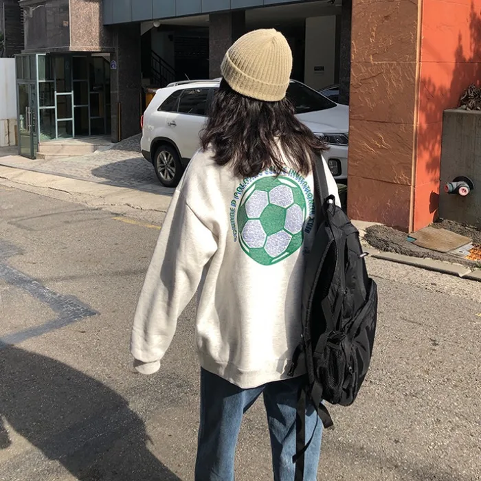 

ulzzang dress women bf loose autumn and winter new Japanese lazy long-sleeved coat with velvet collar coat ins tide