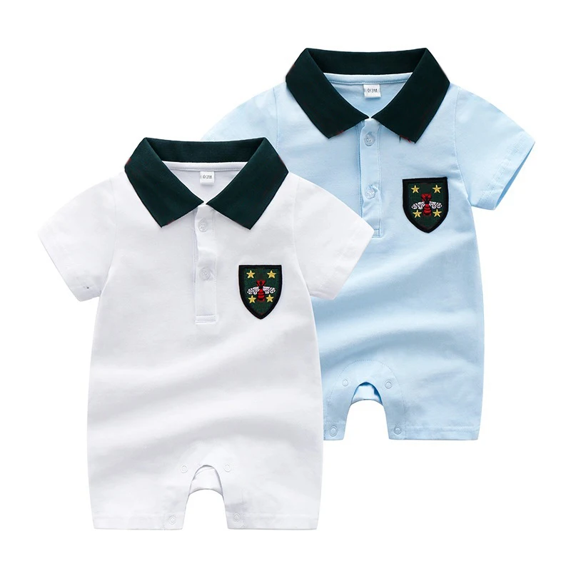 Летняя модная одежда для новорожденных мальчиков хлопковый комбинезон с