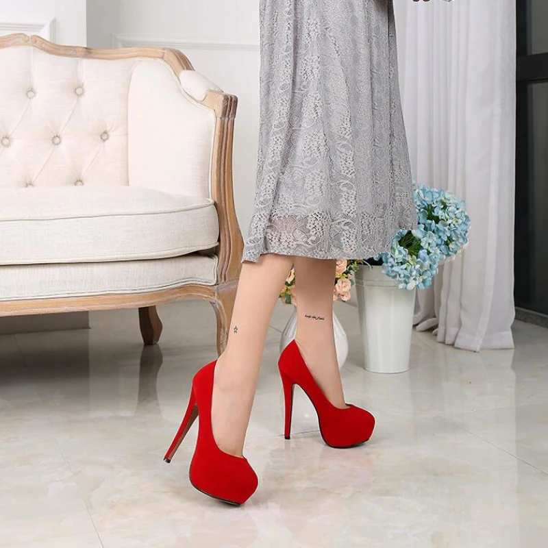 Женские туфли-лодочки на высоком каблуке 14 см большой размер 35-46 | Обувь