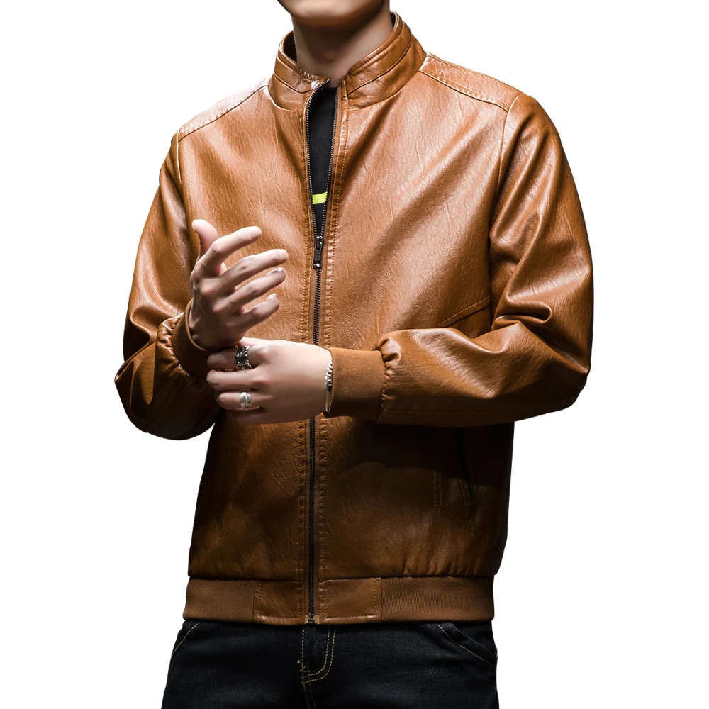 Мужская кожаная куртка 7XL Повседневная теплая деловая мотоциклетная модная