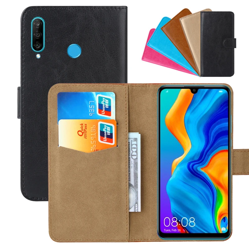 

Luxury Wallet Case For Huawei P30 lite New Edition PU Leather Retro Flip Cover Magnetic Fashion Cases Strap
