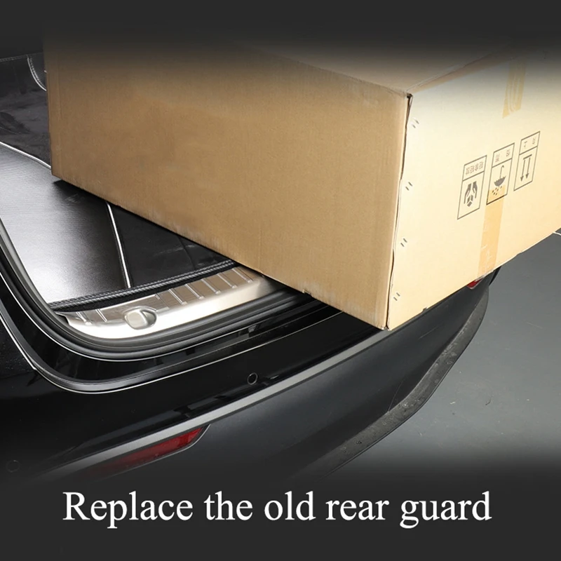 

for Tesla Model Y 2021 Rear Trunk Bumper Protector Stainless Steel Trunk Inner Guard Trim Carbon Fiber