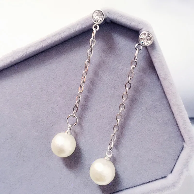 Новые модные серьги кисточки с имитацией жемчуга стразы длинные женские