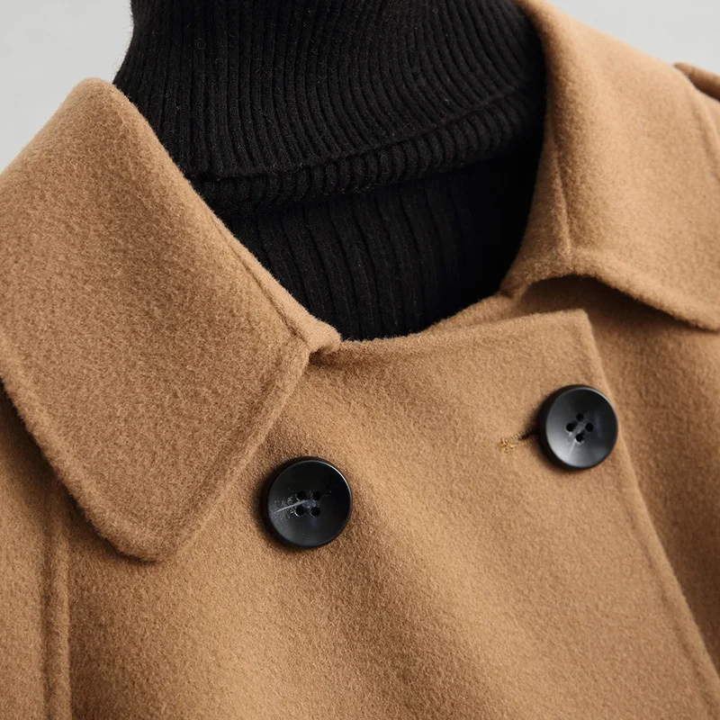 Повседневное шерстяное пальто женская однотонная новая осенне-зимняя куртка