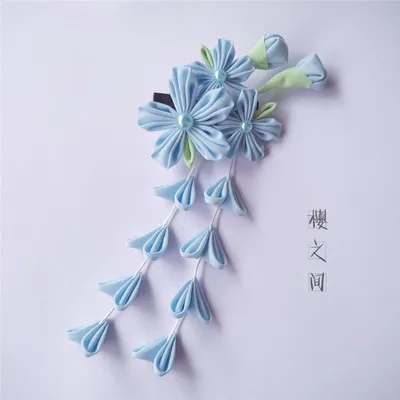 Розовая заколка Сакура для волос tsuami zaiku кимоно Geisha Hanfu Цветочные Заколки