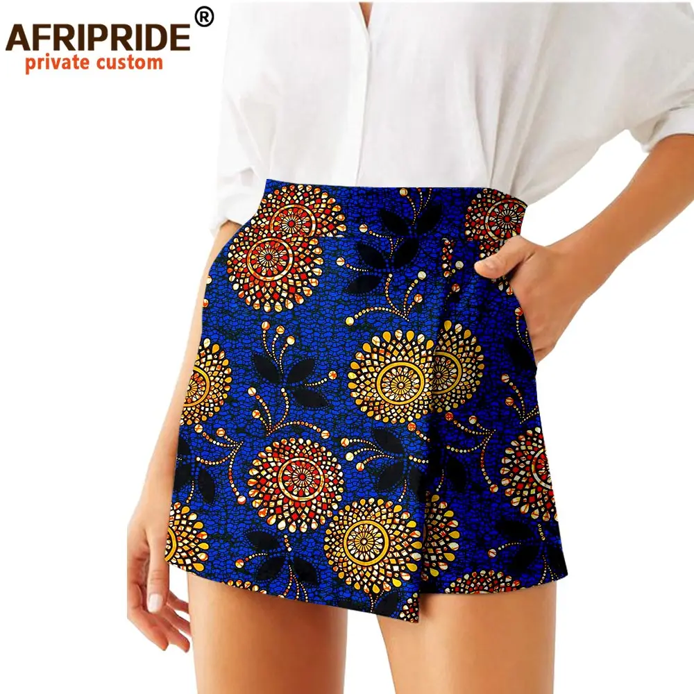 

2021 Summer Women Shorts Skirts Fashion Loose High Waist Shorts Ankara Casual Short Culotte African Print Clothes Wax A2021007
