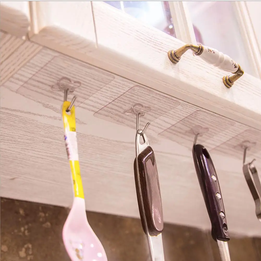 

10Pcs Transparent Hanger Hook Suction Cup Adhesive Organize Wall Rack Kitchen Sucker Heavy Hooks Vacuum Bathroom Storage Y5G6