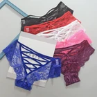 Новое Стильное кружевное нижнее белье со средней талией, сексуальное женское нижнее белье, Соблазнительные трусики с маленьким бантом, женские трусы