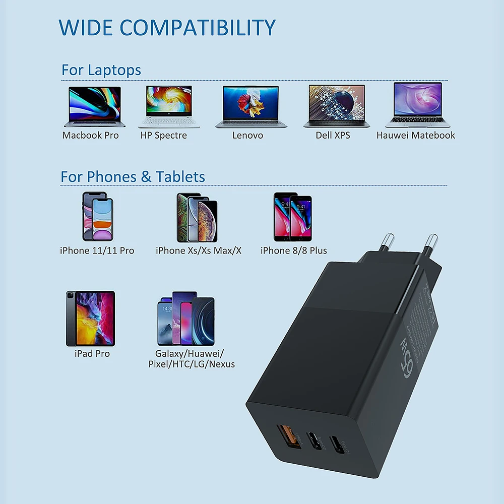 

Mini Travel Quick Charger Adapt to Multiple Systems Smaller Size Lighter Weight Faster Charging Wild Compatibility White UK