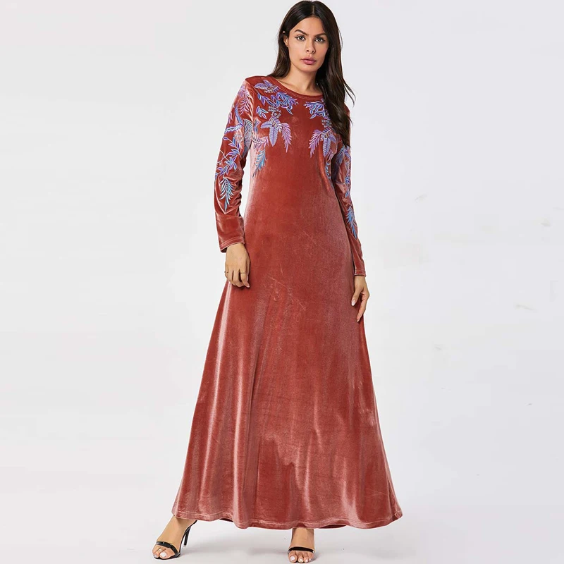 pink dress Турция абайя Исламский длинный мусульманский хиджаб платье Арабские платья Кафтан Morocco Tesettur Elbise одеяние мусульмане Longue Caftan Vestidos - Цвет: pink dress