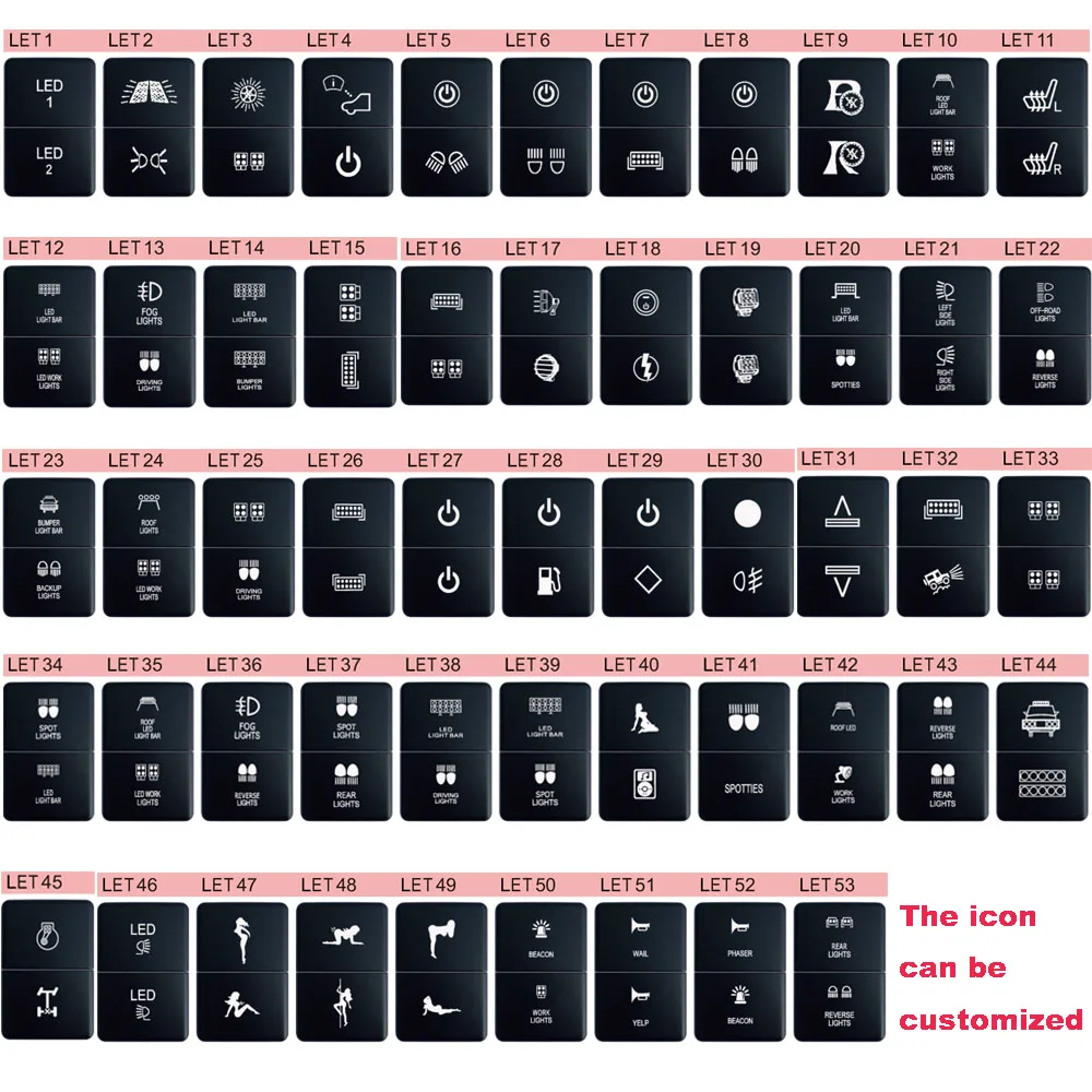 Двойной кнопочный переключатель 12 В с синей/зеленой подсветкой для Toyota 4runner Hilux