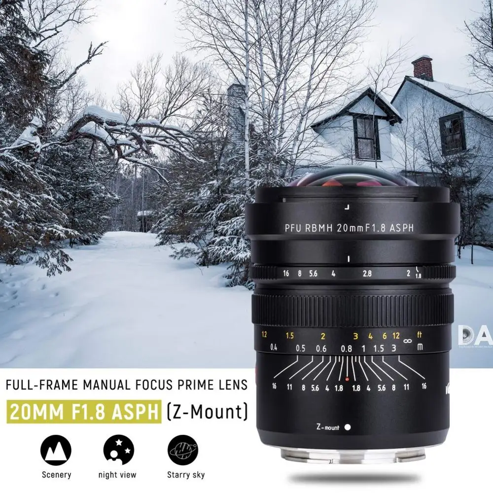 Viltrox 20 мм f1.8 ASPH ручной фокус полная Рамка фиксированный широкоугольный объектив