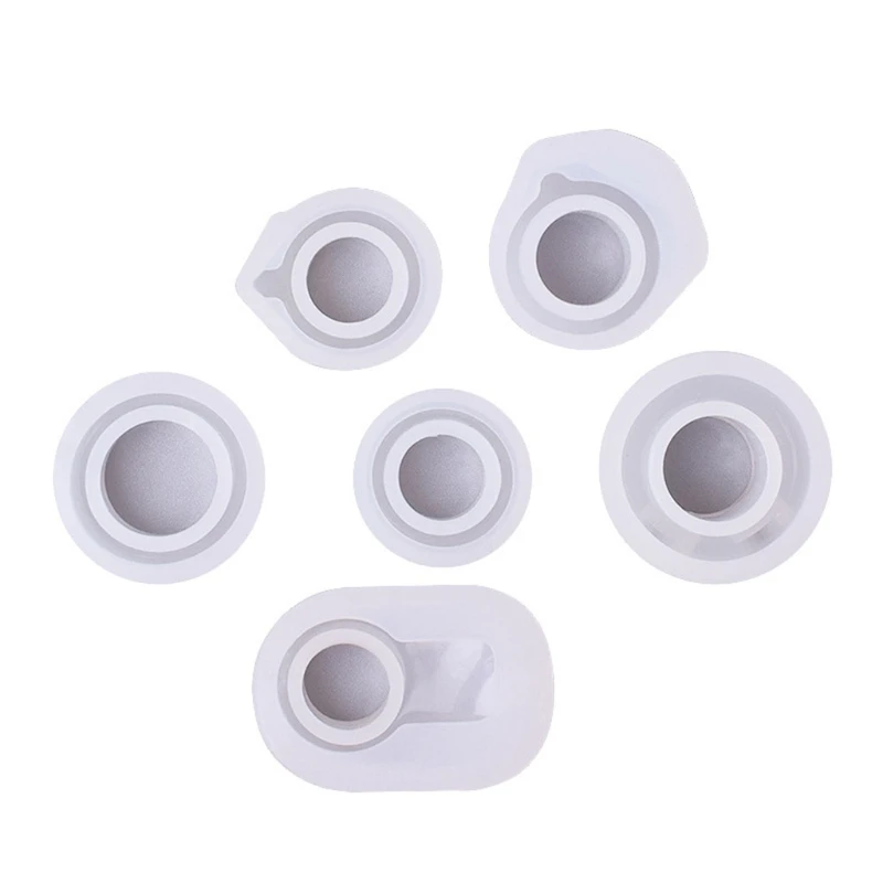 

6 Pcs Rings Silicone Molds Set DIY Crystal Epoxy Silicone Mold Rings Resin Casting Mold Resin Charms Filling Accessories