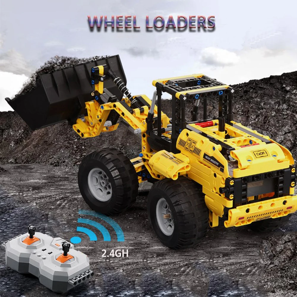 491 шт. Детский конструктор бульдозер 2 4 ГГц|Радиоуправляемые автомобили| |