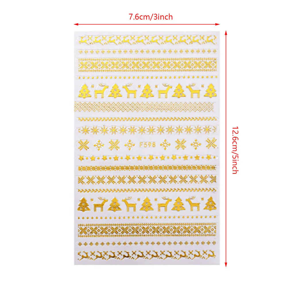 

2020 NEW Winter Christmas Nail Sticker Bronzing Santa Claus DIY Nail Decal Nail Ornament Xmas Gift Home Use