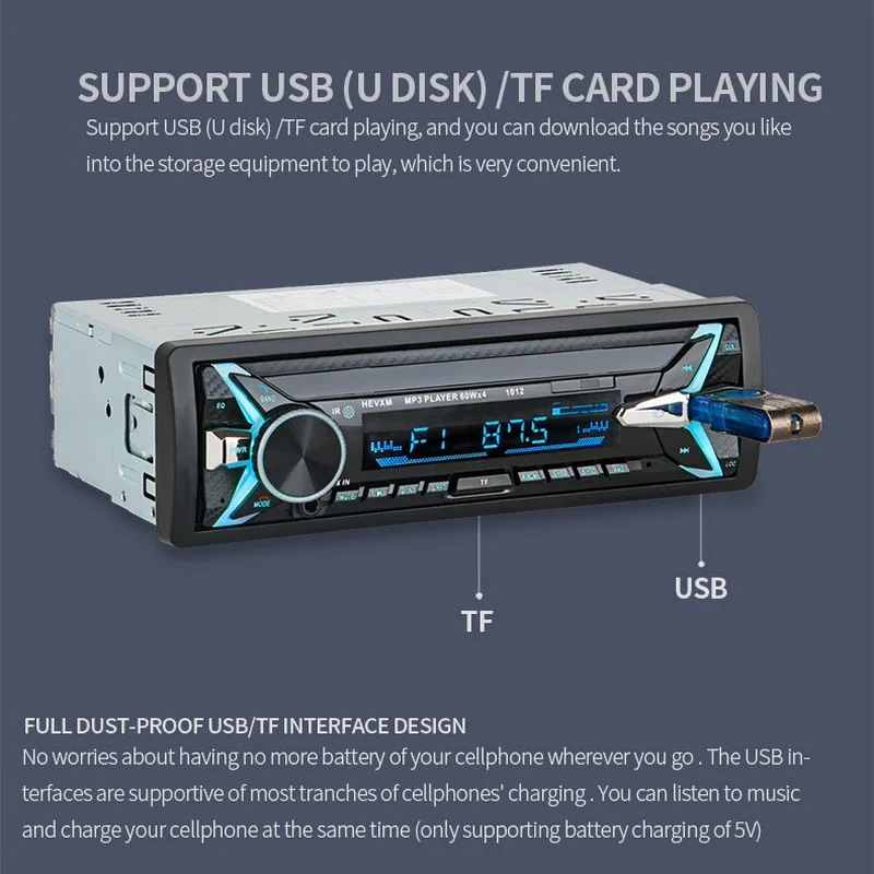 MP3 многофункциональный 12 В 4 громкий динамик дистанционное управление BT AUX USB 2018