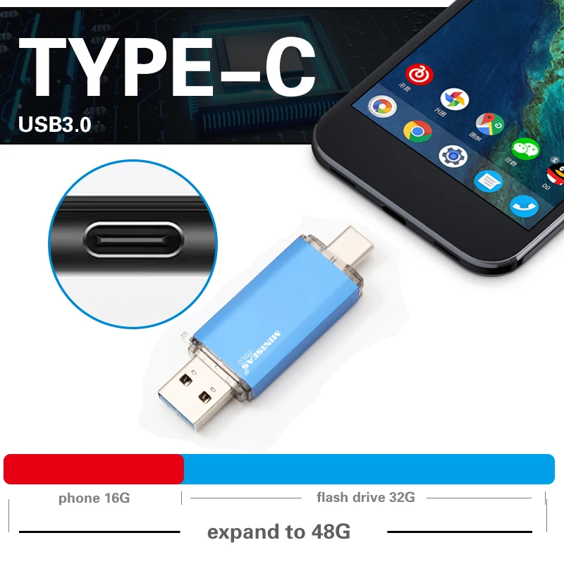 Флеш-накопитель Usb Type-C USB-C/512/256/64/32/16 ГБ 128/3 0 Гб | Компьютеры и офис