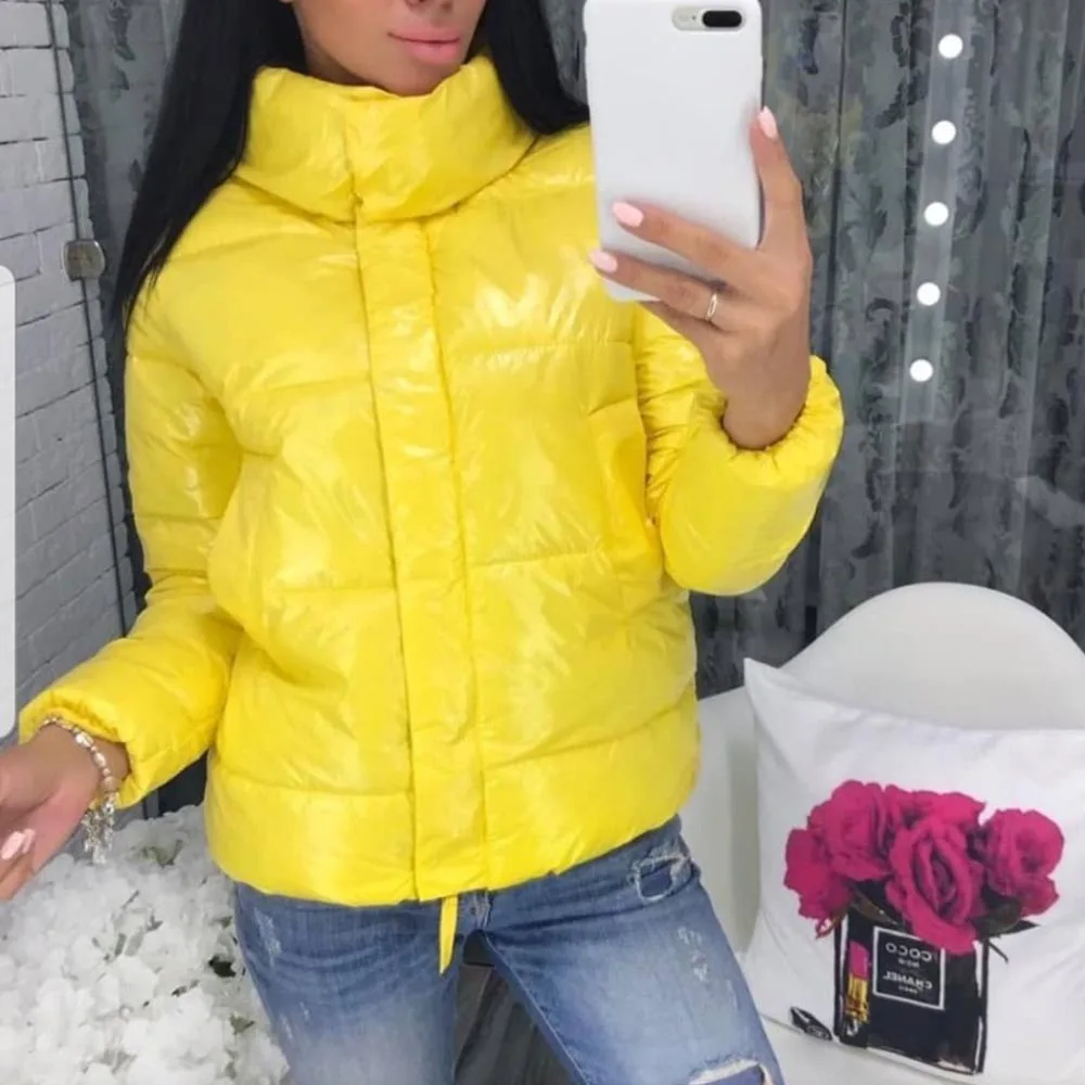 Cotton Clothes Padded Jacket Women Fashion Winter Coat Warm Yellow Ladies Parkas mujer 2019 Plus Size Basic Parka Causal Outwear |