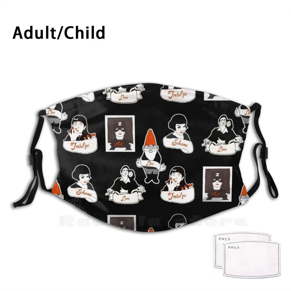 

Bits And Bobs : Amelie ( B & W ) Funny Print Reusable Pm2.2418 Filter Face Mask Amelie Amelie Poulain French French Film Cinema