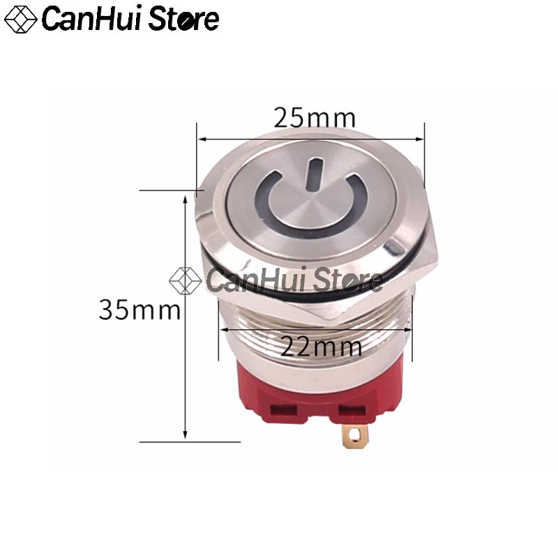 Металлический кнопочный переключатель 22 мм самосброс/самоблокировка круговой