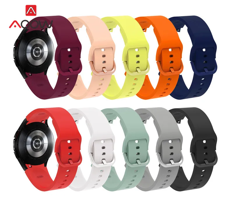 

Silicone Strap for Samsung Galaxy Watch4 40mm 44mm Watch 4 Classic 42mm 46mm 20mm Men Women Sport Replace Bracelet Wrist Band