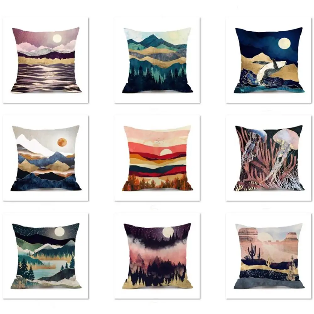 Декоративный льняной чехол для подушки современный диванной домашний декор