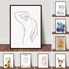 Абстрактный мужской принт тела Мужская обнаженная линия Художественная печать одна линия для спальни домашний декор