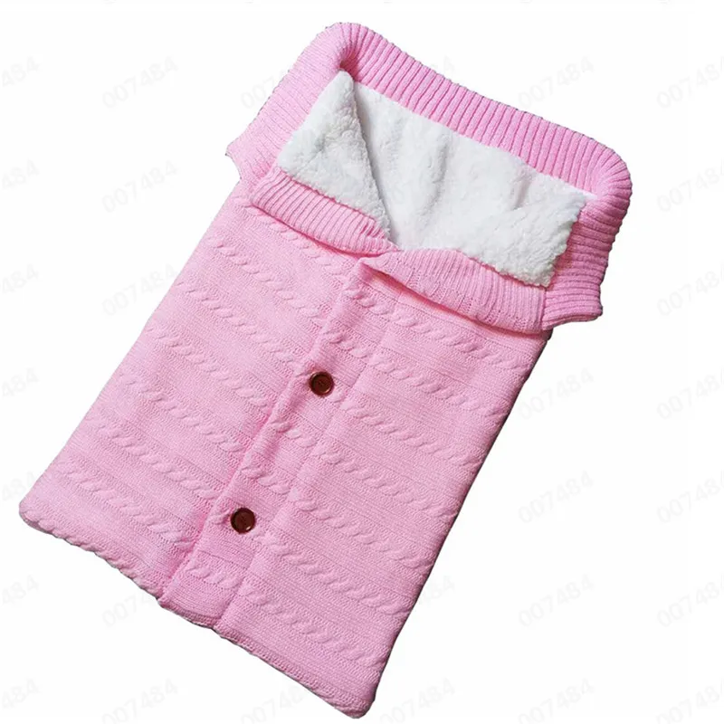 Pink B Одеяло для новорожденных; вязаное крючком зимнее теплое Пеленальное Одеяло; спальный мешок; аксессуары для детской коляски; Прямая поставка - Цвет: Pink B