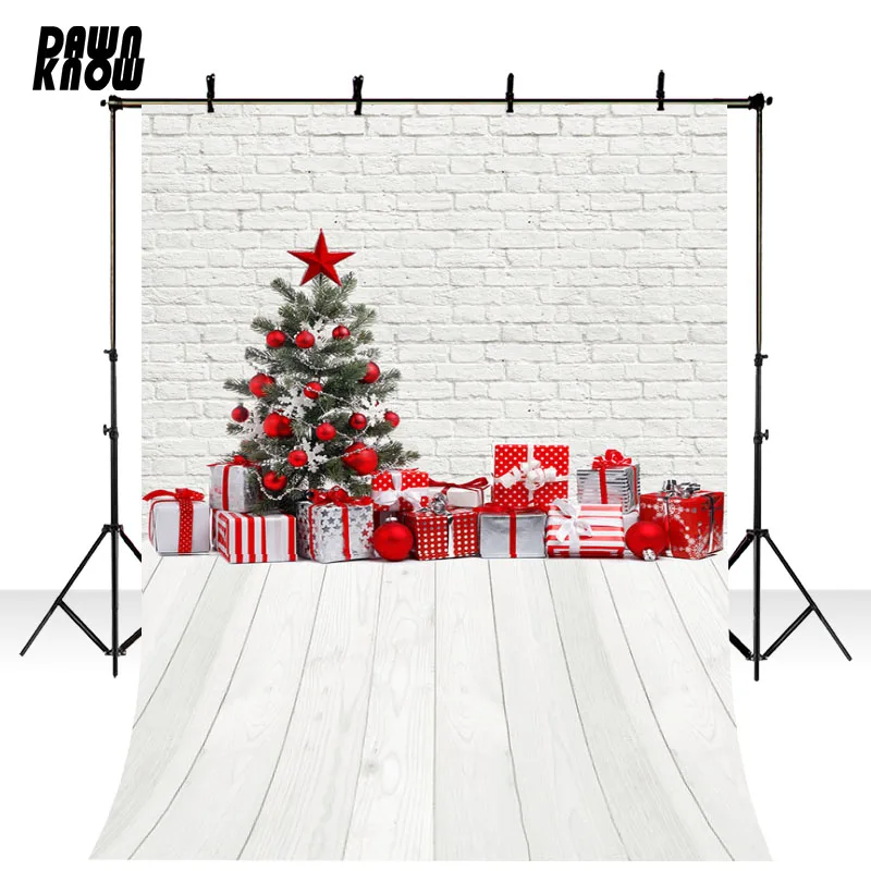 

DAWNKNOW задний фон с веселой рождественской елкой фон для фотографирования с изображением кирпичной стены для фотосъемки с изображением Детс...