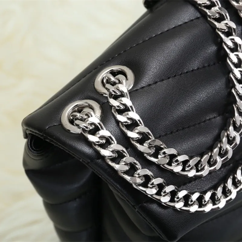 

Luxury Fashion Designer Leather Qulited Elegant Shoulder Bag Women Chain Shoulder Strap with Flap Handbag 3 Size 20/25/32cm