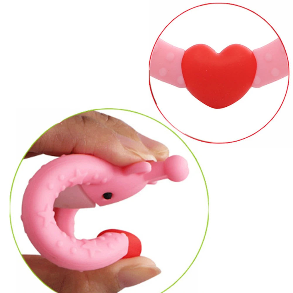 

Silicone Teether Ring Cartoon Cow Animal BPA Free for Baby Rodent Teething Necklace Pendent Food Grade Infant Toys Baby Teether