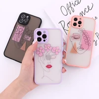 abstract creative face camera lend protection phone case for iphone 11 12 13pro max xr xs x 8 7 plus matte shockproof back coque