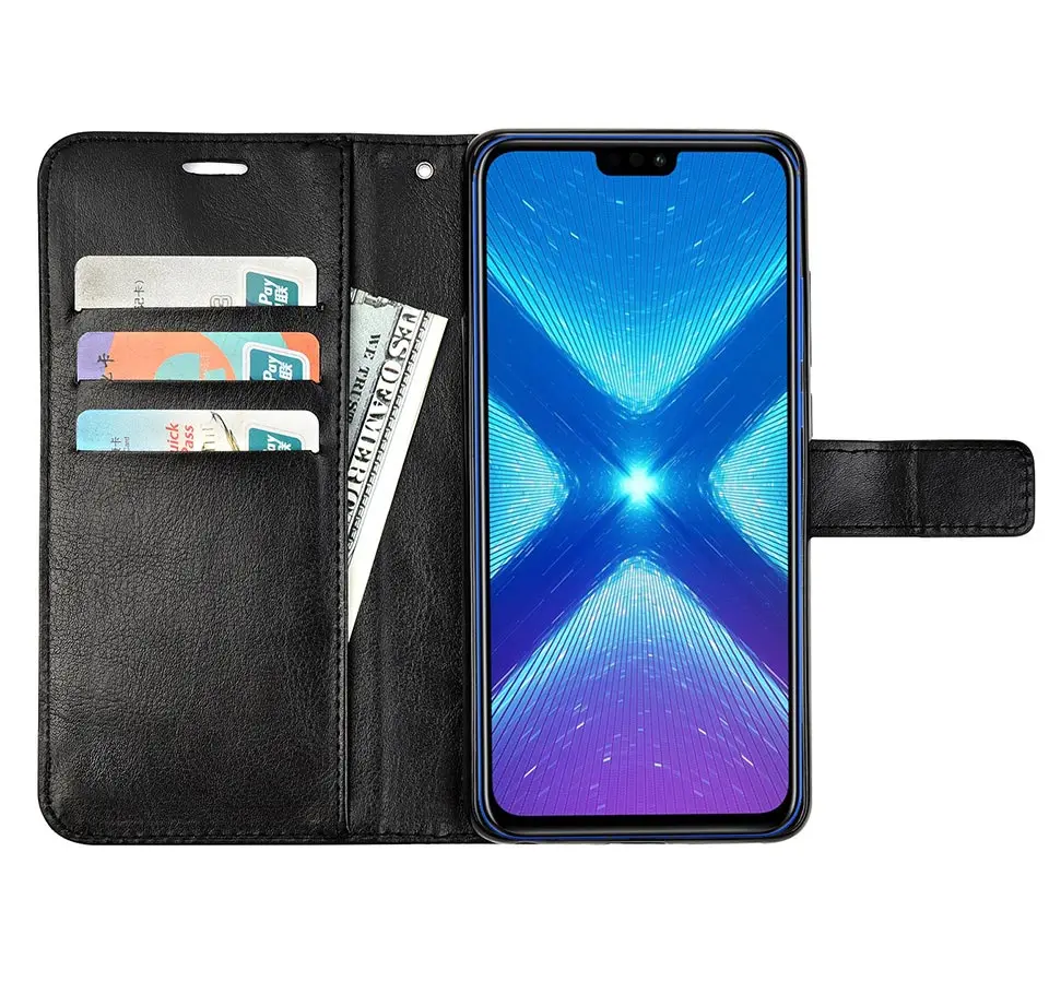 Роскошный кожаный чехол-книжка для huawei Honor 8X Чехол чехол на заднюю панель