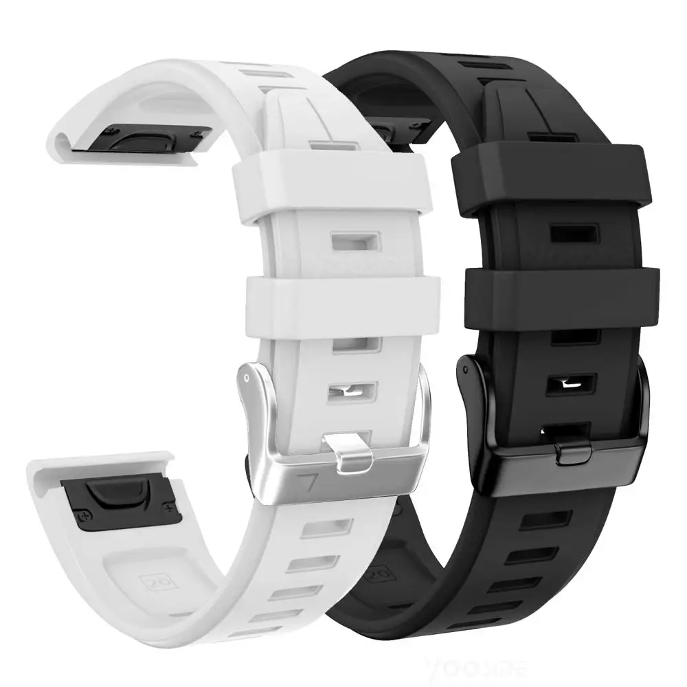 White Black YOOSIDE ремешок для часов Fenix 6S 20 мм Quick Fit силиконовый спортивный водонепроницаемый браслет для Garmin Fenix 5S/5S Plus Smartwatch - Цвет: White Black