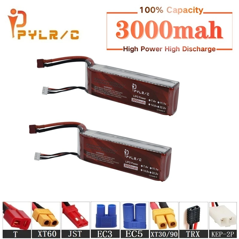 

High Rate 11.1v 3000mAh Lipo Battery For RC Helicopter Parts 3s Lithium battery 11.1v 45C RC Cars Airplanes Drone Battery T/XT60