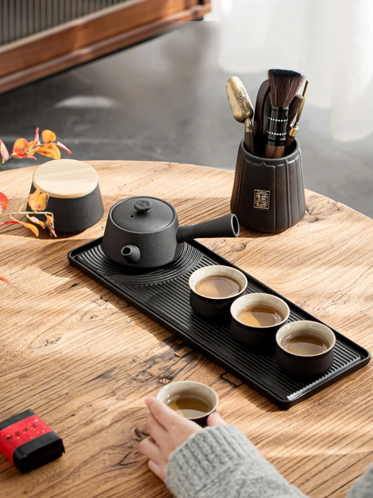 

Pottery Heat Resistant Teapot Japanese Classic Premium Vintage Afternoon Tea Set Black Antique Ceramica Tea Ceremony Set AA50CH