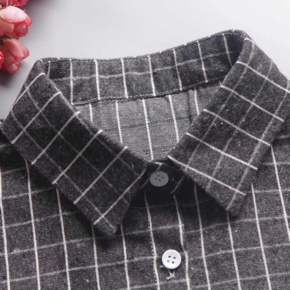 2020 женский клетчатый воротник с принтом поддельный свободный отложной накладные